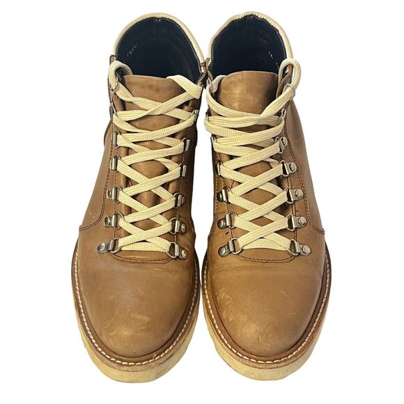 Nisolo Go-To City Hiker Boots •Wimen 8.5• Tan Almond Lace Up Anthropologie $350 main image 8